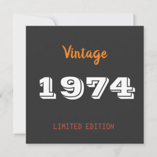 1974 Limited Edition 50th Birthday Gift Bedankkaart