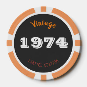 1974 Limited Edition 50th Birthday Gift Poker Chips