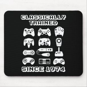 1974 Old School Video Game Thema Verjaardagscadeau Muismat