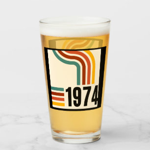 1974 Retro Vintage Poster 50ste verjaardag Glas