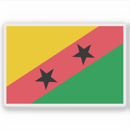 1974 Sao Tomé en Principe vlag voorstel #7 Sticker (Voorkant)