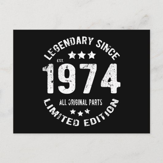 1974 Vintage Verjaardag Briefkaart (Voorkant)