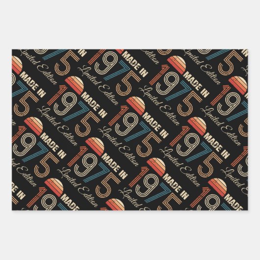 1975  50ste verjaardag inpakpapier vel (Voorkant)