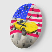 1975 Corvette strandstraal met Amerikaanse vlag Grote Klok (Hoek)