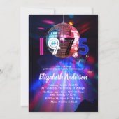 1975 Disco Ball 50e Anniversaire Fête Invitation (Devant)