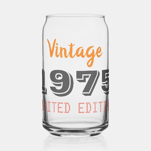 1975 Limited Edition 50th Birthday Can GLA Blikvorm Glas (Links)