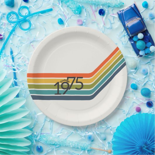 1975 Retro Design papier borden Papieren Bordje (Feest)