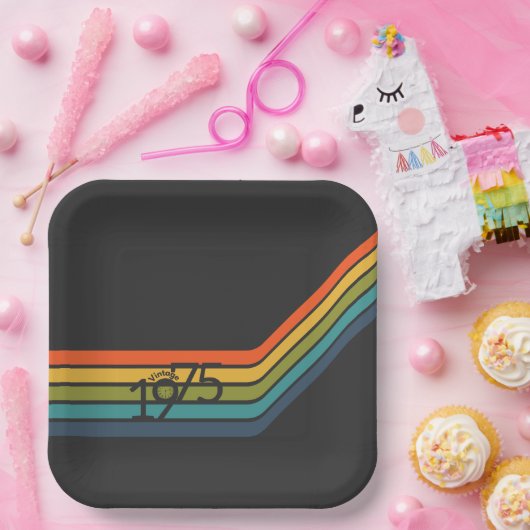  1975 Retro Design papier borden Papieren Bordje (Feest)