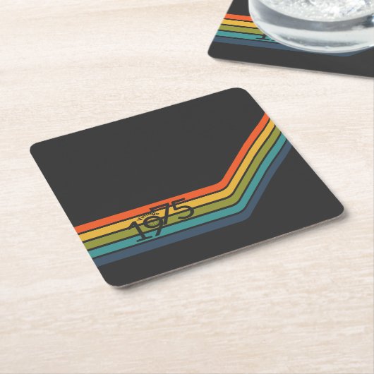 1975 Retro Design papier onderzetter (Schuin)