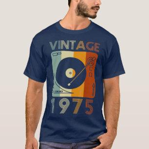 1975 Retro Record Player Birthday Vinyl T-shirt