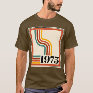 1975 Retro Streep Vintage 50e Verjaardag Kleurrijk T-shirt
