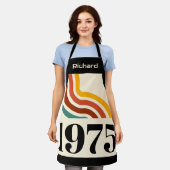 1975 Retro Stripe  50ste Verjaardag Gift Schort (Gedragen)