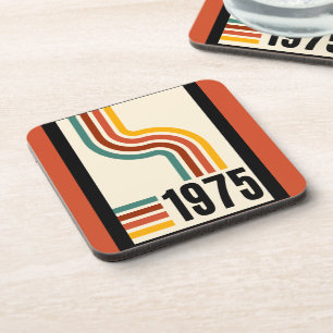 1975 Retro Stripe Rainbow Vintage Poster Bier Onderzetter