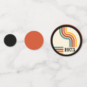 1975 Retro Stripe  Sinaasappel Confetti (Voorkanten)