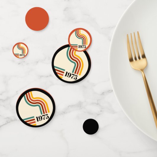 1975 Retro Stripe  Sinaasappel Confetti (Groep)