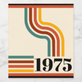 1975 Retro Stripe Sinaasappel Wijn Etiket (Enkel label)