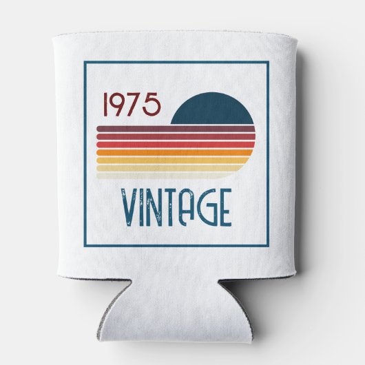 1975 Retro Stripe Zon 50e Verjaardag Blikjeskoeler (Achterkant)