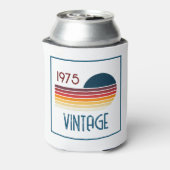 1975 Retro Stripe Zon 50e Verjaardag Blikjeskoeler (Blikje Achterkant)