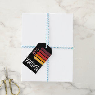 1975 Retro Stripe Zon 50e Verjaardag Cadeaulabel