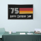  1975 Retro Stripe Zon 50e Verjaardag Spandoek (Beurs)