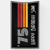  1975 Retro Stripe Zon 50e Verjaardag Spandoek (Verticaal)