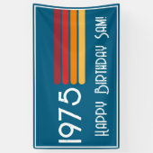  1975 Retro Stripe Zon 50e Verjaardag Spandoek (Verticaal)