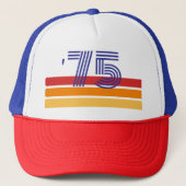 1975 Retro Stripe Zon 50e Verjaardag Trucker Pet (Voorkant)