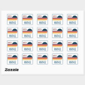  1975 Retro Stripe Zon 50e Verjaardag Vierkante Sticker (Vel)