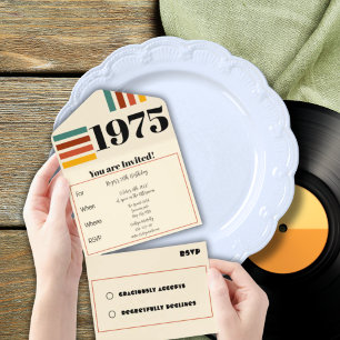 1975 Retro Vintage Poster 50e Verjaardag Oranje All In One Uitnodiging
