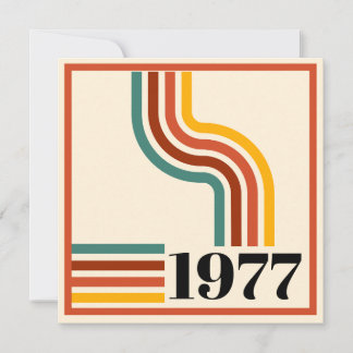 1976 Retro Streep Vintage Poster Oranje Bedankt Kaart