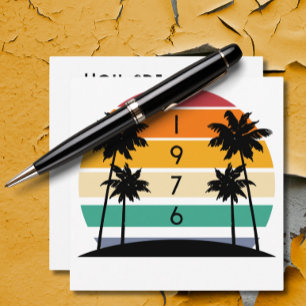 1976 Retro Stripe Sunset Kaart