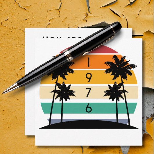 1976 Retro Stripe Sunset Kaart