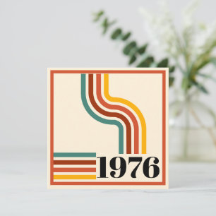 1976 Retro Stripe Vintage Poster Sinaasappel Kaart