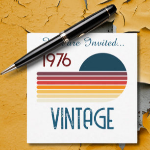 1976 Retro Stripe Zon 50e Verjaardag Kaart