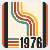 1976 Retro Stripes  Vierkante Sticker (Voorkant)