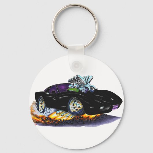 1977-79 Corvette zwarte auto Sleutelhanger (Voorkant)