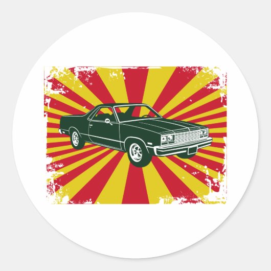 1977 Chevrolet El Camino Ronde Sticker (Voorkant)