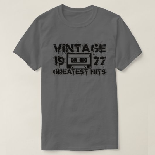 1977 Grootste Hits  Zwart T-shirt (Design voorkant)