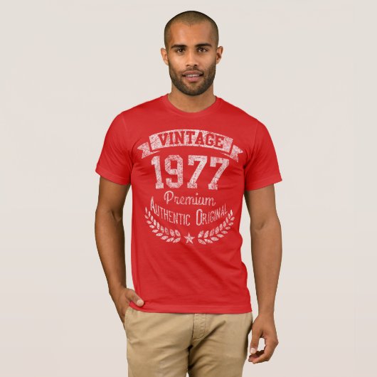 1977 Retro 40ste Verjaardag Premium Origina T-shirt (Voorkant volledig)