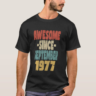 1977 Verjaardag Vintage Retro Geweldige sinds sept T-shirt