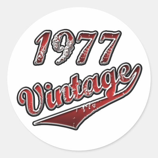 1977 Vintage Ronde Sticker (Voorkant)