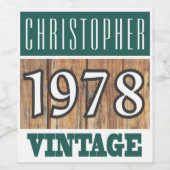 1978 Année de naissance Étiquette de vin (Étiquettes simples)