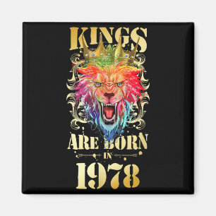 1978 Geboren Koning Kroon Leeuw Verjaardag Quote Magneet