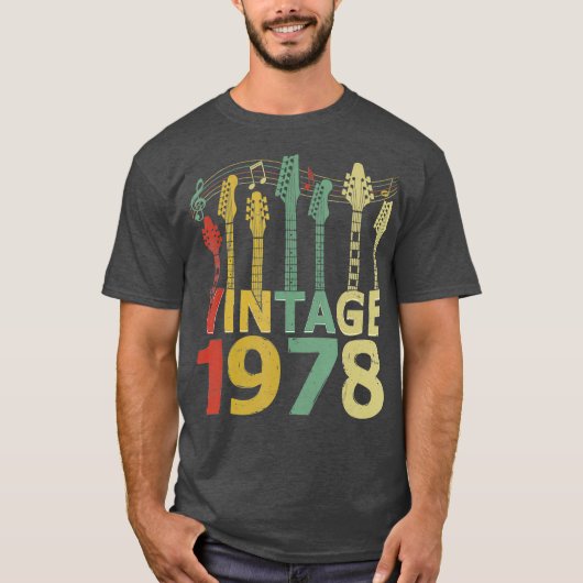  1978 gitarist gitaarliefhebbers geschenken 42e t-shirt (Voorkant)