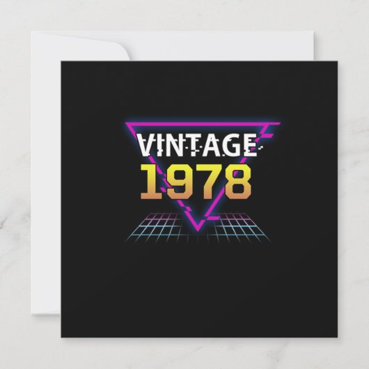 1978 Retrowave Birthday Gift Kaart (Voorkant)