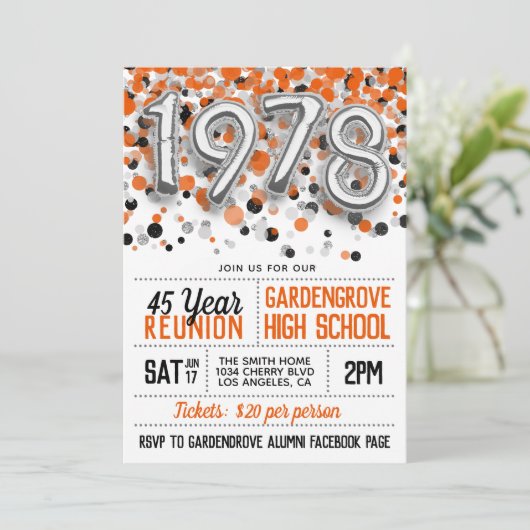 1978 Uitnodiging tot hereniging van de middelbare  (Staand voorkant)