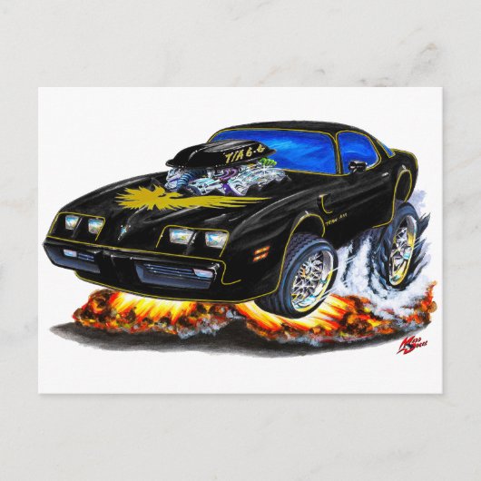 1979-1981 Trans Am Black-Gold-auto Briefkaart (Voorkant)