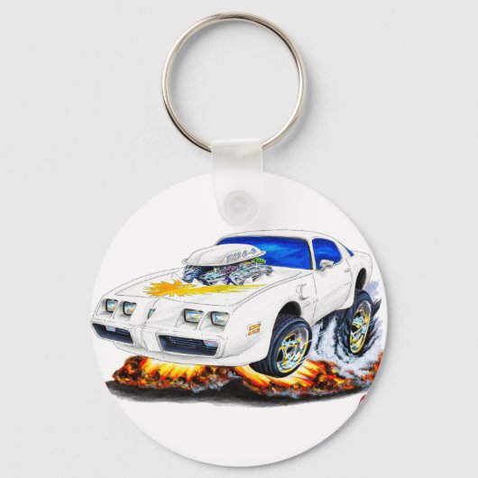 1979-1981 Trans-Am Witte wagen Sleutelhanger (Voorkant)