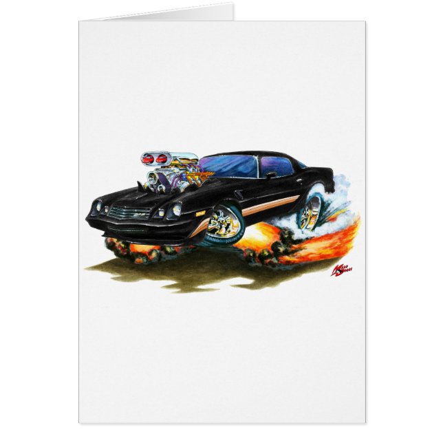 1979-81 Camaro Z28 zwarte-Gold-auto (Voorkant)