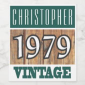 1979 Année de naissance Étiquette de vin (Étiquettes simples)